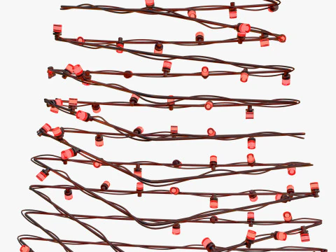 Wire Christmas Tree with LED Lights M1 3D Model