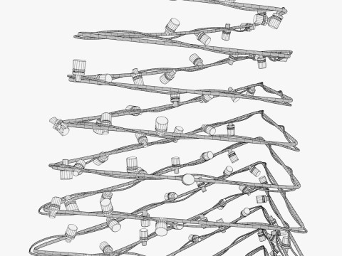 Árbol de Navidad de Alambre con Luces LED M1 Modelo 3D