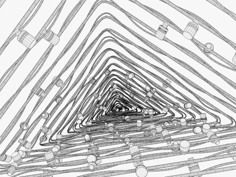 Árbol de Navidad de Alambre con Luces LED M1 Modelo 3D