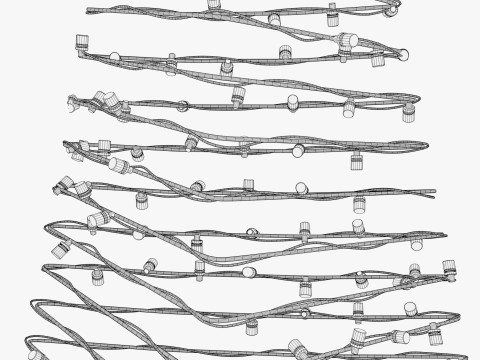 Árbol de Navidad de Alambre con Luces LED M1 Modelo 3D