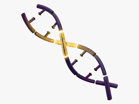 Techno-DNA-Struktur M1 3D Modell