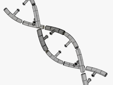 Techno-DNA-structuur M1 3D Model