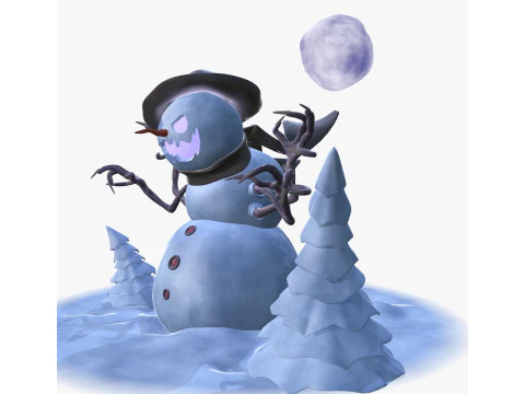 Creepy Evil Snowman M1 3D Model