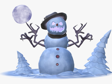 खौफनाक दुष्ट स्नोमैन M1 3D मॉडल
