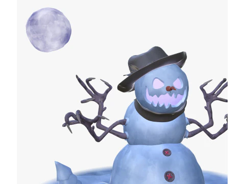 Creepy Evil Snowman M1 3D Model