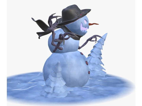 Creepy Evil Snowman M1 3D Model
