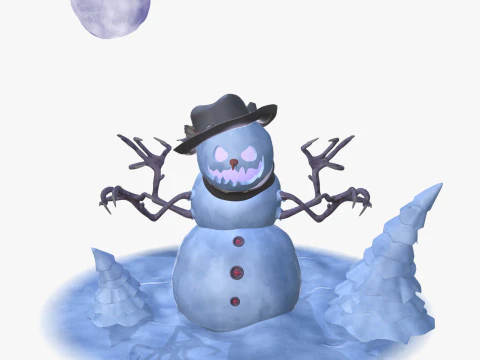 Creepy Evil Snowman M1 3D Model