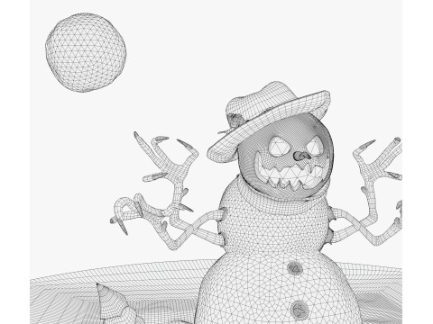 खौफनाक दुष्ट स्नोमैन M1 3D मॉडल