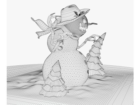 खौफनाक दुष्ट स्नोमैन M1 3D मॉडल