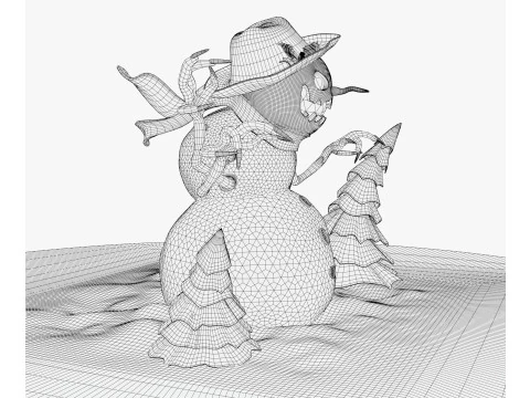 Creepy Evil Snowman M1 3D Model