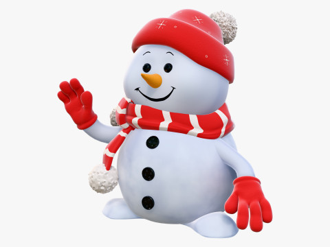 귀여운 크리스마스 눈사람 M1 3D 모델