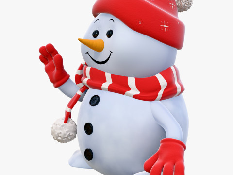 Niedlicher Weihnachtsschneemann M1 3D Modell