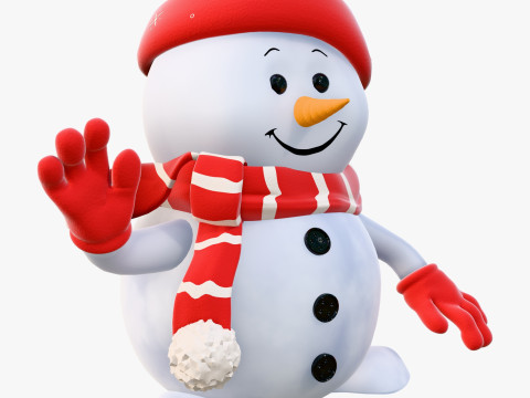Niedlicher Weihnachtsschneemann M1 3D Modell