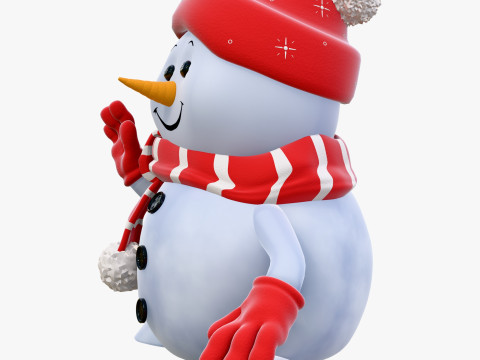 Niedlicher Weihnachtsschneemann M1 3D Modell