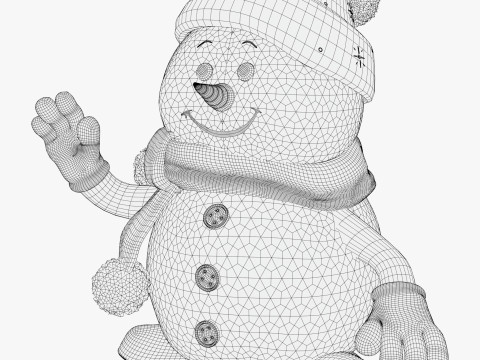 Niedlicher Weihnachtsschneemann M1 3D Modell