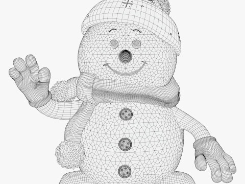 Niedlicher Weihnachtsschneemann M1 3D Modell