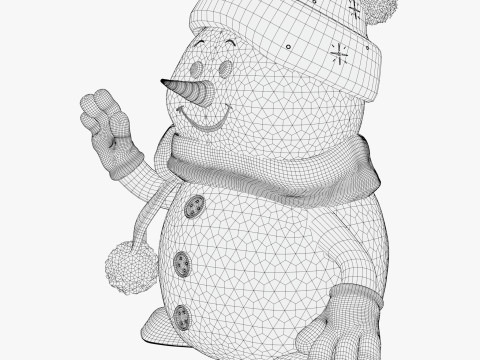 Niedlicher Weihnachtsschneemann M1 3D Modell