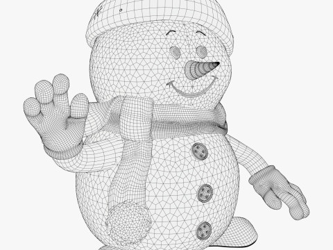 Niedlicher Weihnachtsschneemann M1 3D Modell