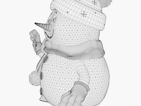 Niedlicher Weihnachtsschneemann M1 3D Modell