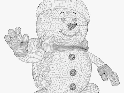 Niedlicher Weihnachtsschneemann M1 3D Modell
