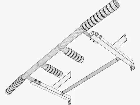 Wall Mounted Pull Up Bar M1 3D Model