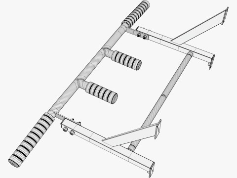 वॉल माउंटेड पुल अप बार एम1 3D मॉडल