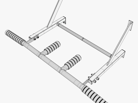 वॉल माउंटेड पुल अप बार एम1 3D मॉडल