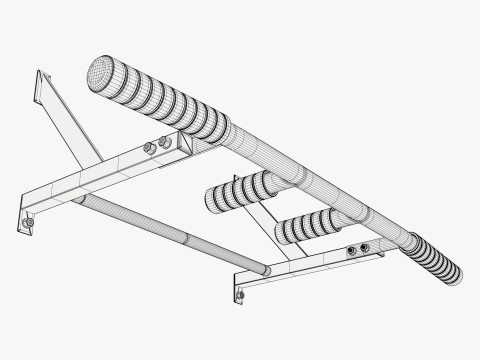 वॉल माउंटेड पुल अप बार एम1 3D मॉडल
