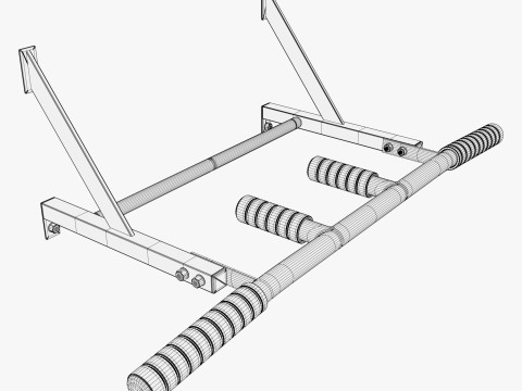 वॉल माउंटेड पुल अप बार एम1 3D मॉडल