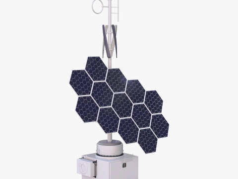 हाइब्रिड सौर पवन ऊर्जा स्टेशन M1 3D मॉडल