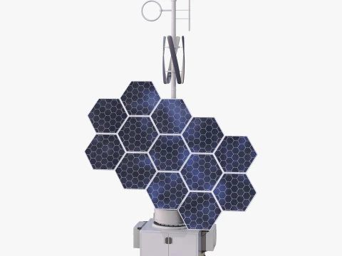 混合太阳能风力发电站M1 3D 模型