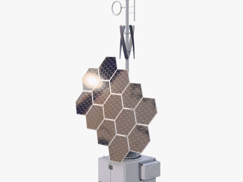 हाइब्रिड सौर पवन ऊर्जा स्टेशन M1 3D मॉडल