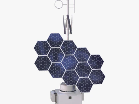 混合太阳能风力发电站M1 3D 模型