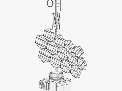हाइब्रिड सौर पवन ऊर्जा स्टेशन M1 3D मॉडल