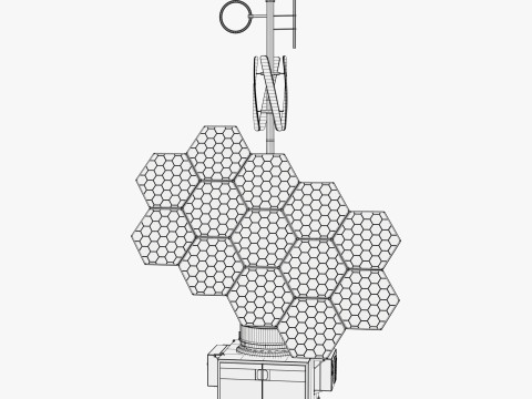 हाइब्रिड सौर पवन ऊर्जा स्टेशन M1 3D मॉडल