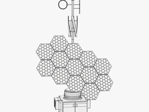 हाइब्रिड सौर पवन ऊर्जा स्टेशन M1 3D मॉडल