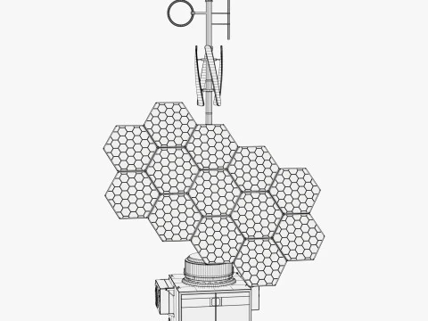 混合太阳能风力发电站M1 3D 模型