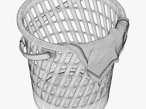 Cesto portabiancheria in plastica M1 Modello 3D