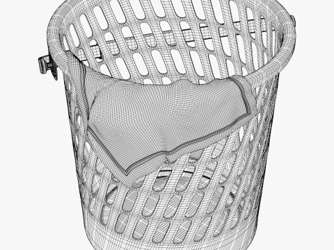 Cesto portabiancheria in plastica M1 Modello 3D