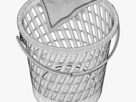 Cesto portabiancheria in plastica M1 Modello 3D