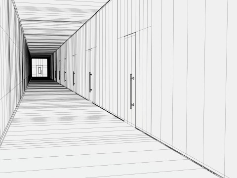 Modern Light Hallway M1 3D Model
