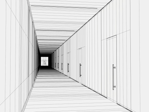 Modern Light Hallway M1 3D Model