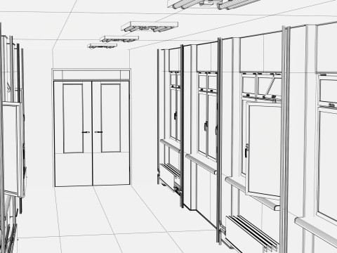 건물 복도 M1 3D 모델