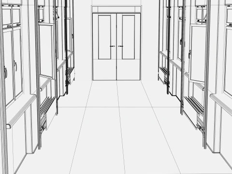 Corridoio edilizio M1 Modello 3D