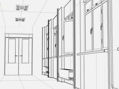 건물 복도 M1 3D 모델