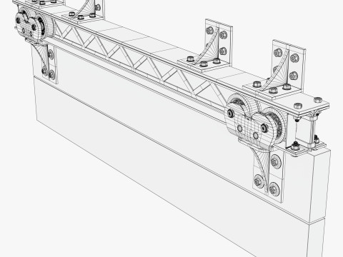 移门机构M1 3D 模型