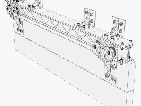 Schiebet&uuml;rmechanismus M1 3D Modell