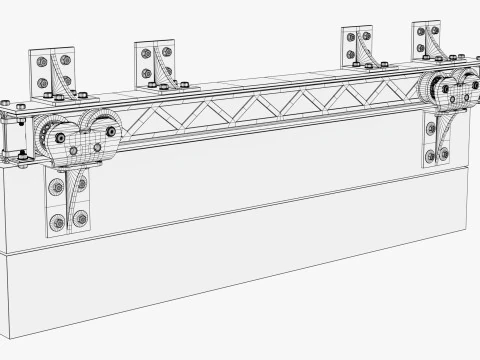 Schiebet&uuml;rmechanismus M1 3D Modell