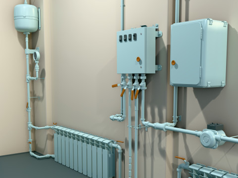 Tubazione dell'impianto di riscaldamento M1 Modello 3D