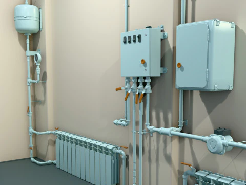 Трубопровод системы отопления М1 3D Модель